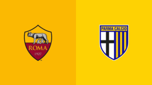 Team Logos of AS Roma vs Parma