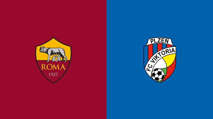 Team Logos of AS Roma vs Viktoria Plzeň