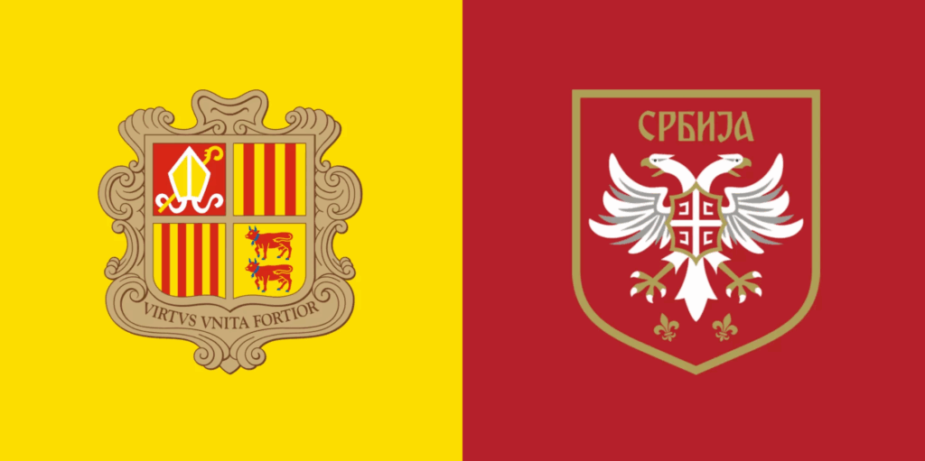 Team Logos of Andorra vs Serbia