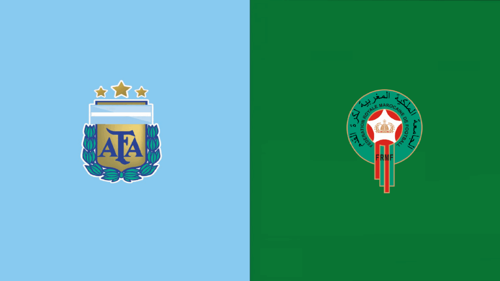 Team Logos of Argentina vs Morocco