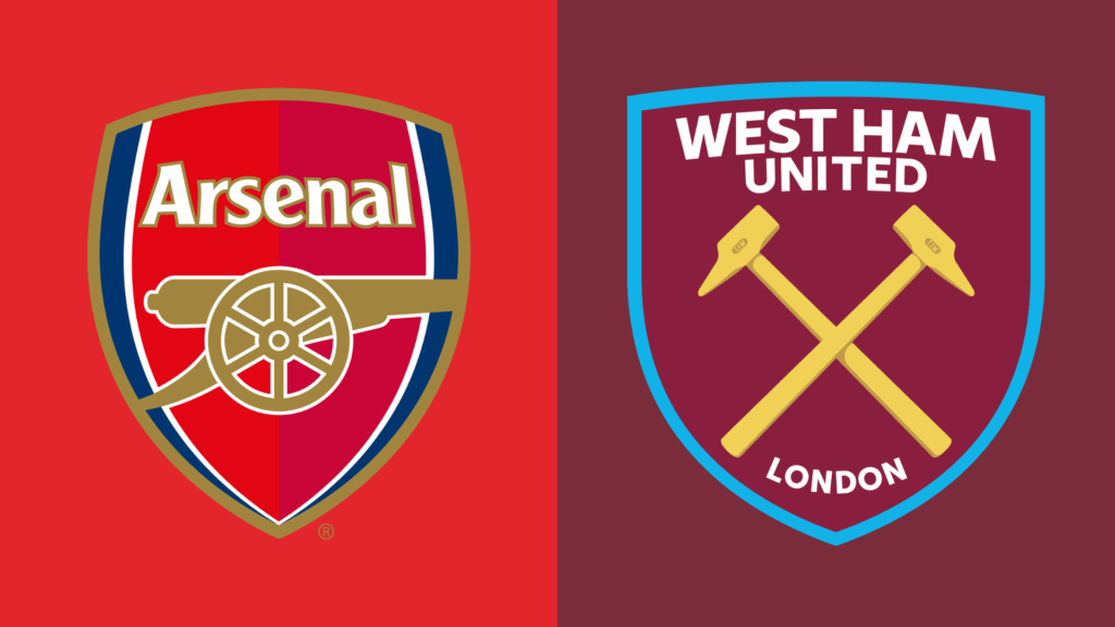 Team Logos of Arsenal vs West Ham United