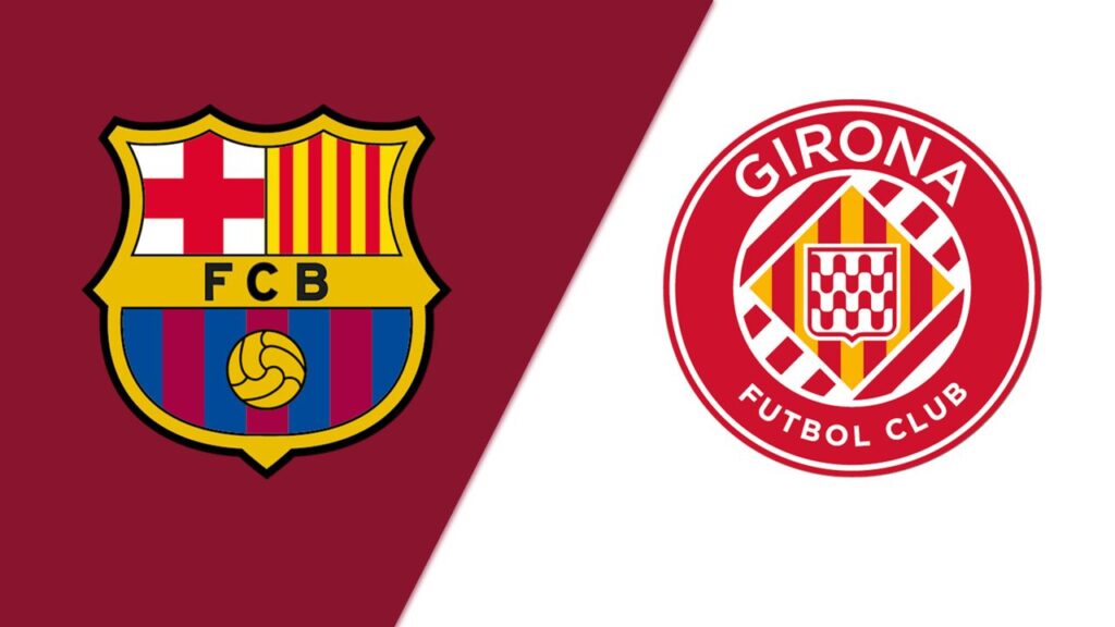 Team Logos of Barcelona vs Girona