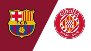 Team Logos of Barcelona vs Girona