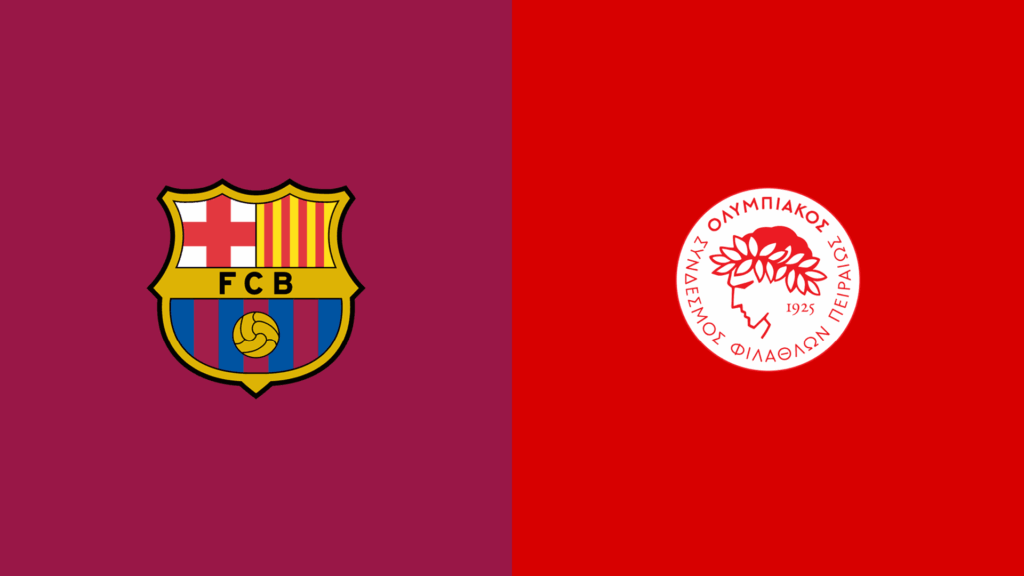Team Logos of Barcelona vs Olympiakos