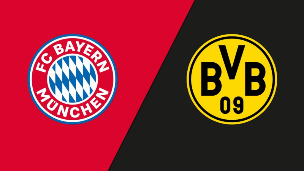 Team Logos of Bayern Munich vs Borussia Dortmund