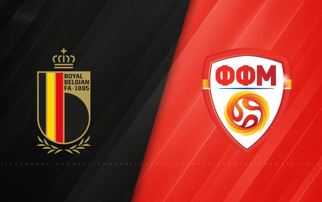 Team Logos of Belgium vs North Macedonia