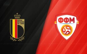 Team Logos of Belgium vs North Macedonia