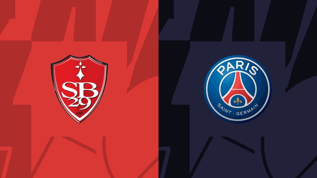 Team Logos of Brest vs PSG Paris Saint-Germain