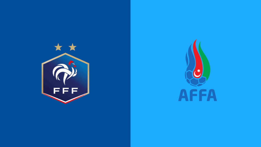 Team Logos of France vs Azerbaijan