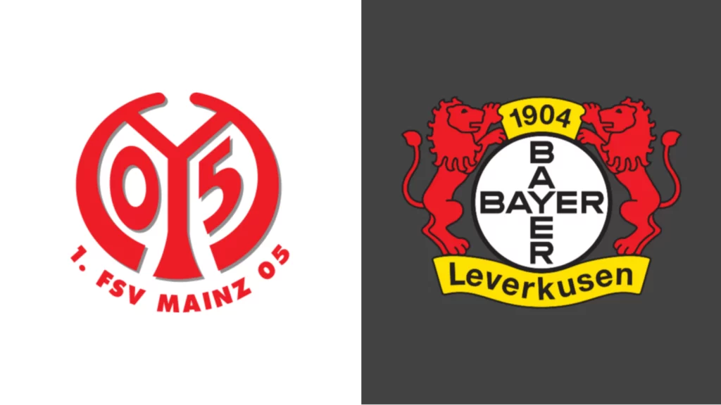 Team Logos of Mainz vs Bayer Leverkusen