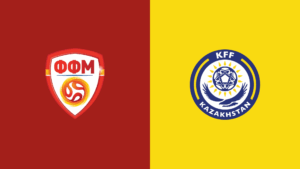 Team Logos of North Macedonia vs Kazakhstan
