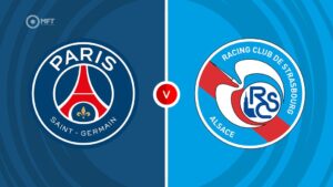 Team Logos of PSG vs Strasbourg