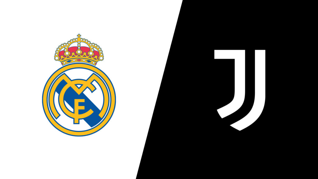 Team Logos of Real Madrid vs Juventus