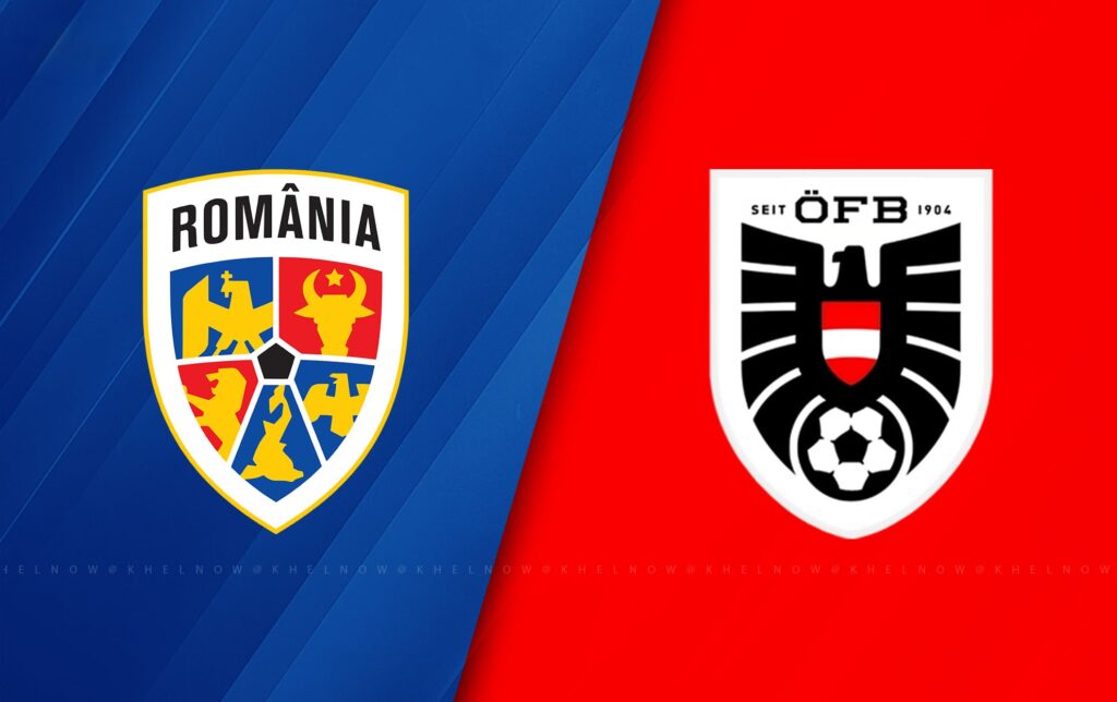 Team Logos of Romania vs Austria