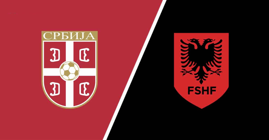 Team Logos of Serbia vs Albania