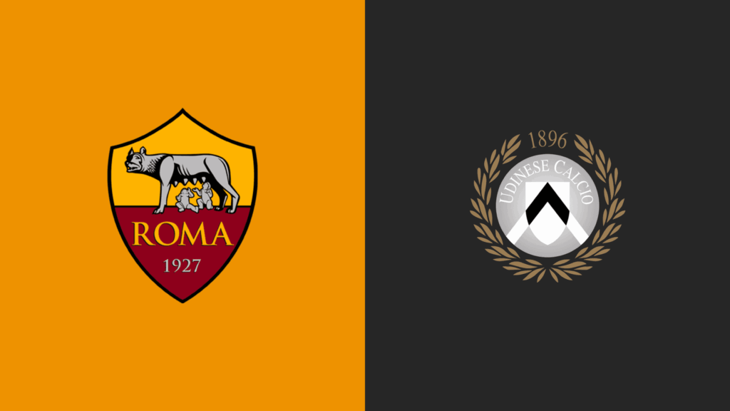 Team Logos of AS Roma vs Udinese