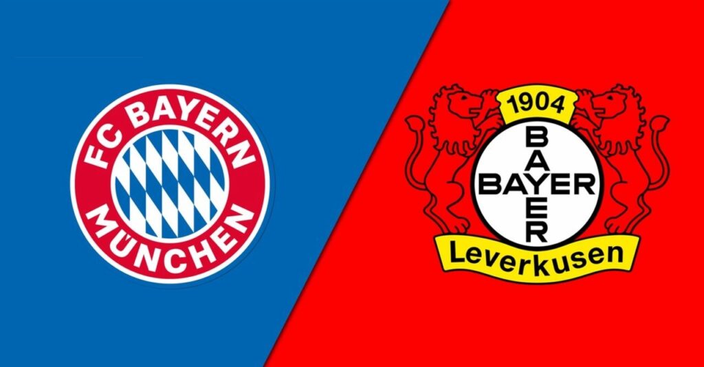 Team Logos of Bayern Munich vs Bayer Leverkusen