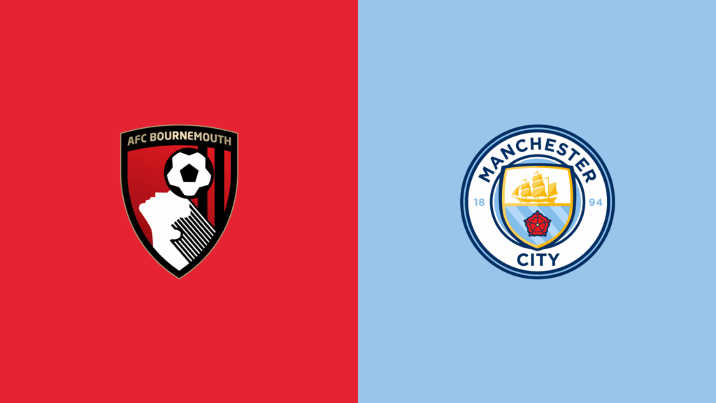 Team Logos of Manchester City vs AFC Bournemouth