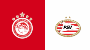Team Logos of Olympiacos Piraeus vs PSV Eindhoven