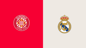 Team Logos of Girona vs Real Madrid