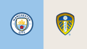 Team Logos of Manchester City vs Leeds United