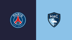 Team Logos of PSG Paris Saint-Germain vs Le Havre