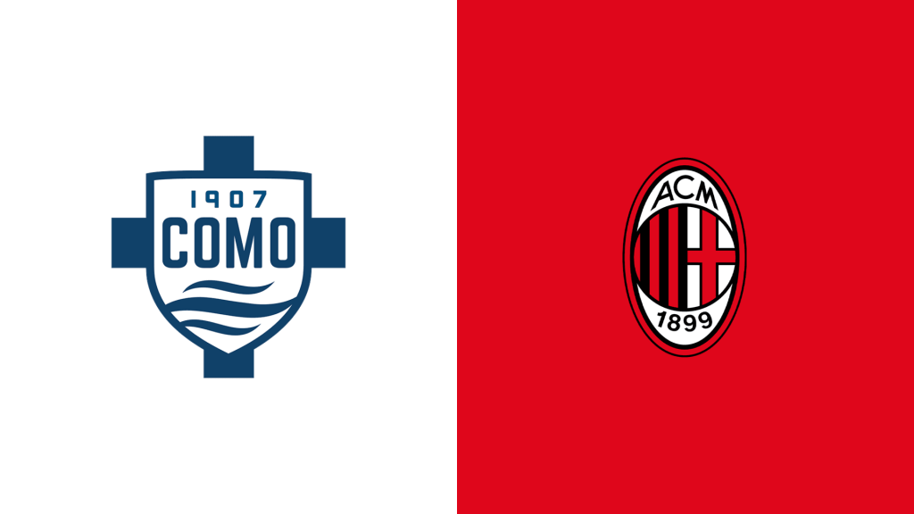 Team Logos of Como vs AC Milan