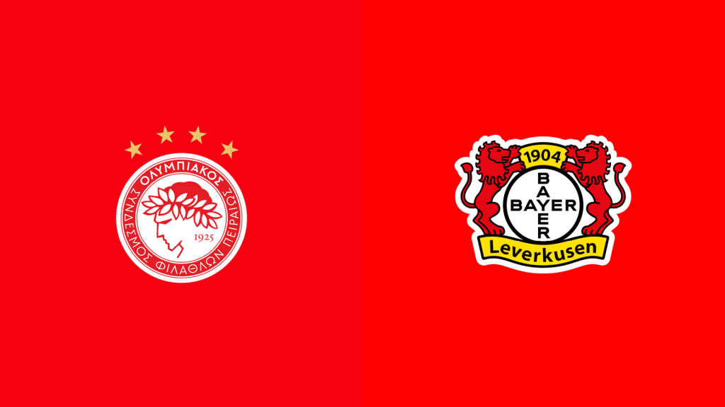 Team Logos of Olympiacos Piraeus vs Bayer Leverkusen
