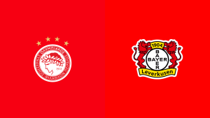 Team Logos of Olympiacos Piraeus vs Bayer Leverkusen