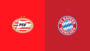 Team Logos of PSV vs Bayern Munich