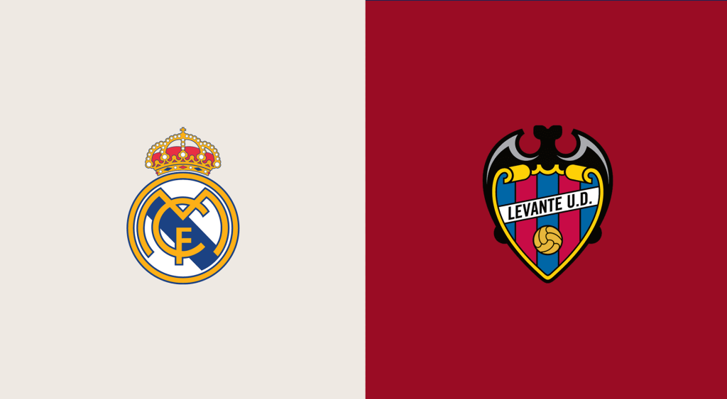 Team Logos of Real Madrid vs Levante