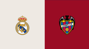 Team Logos of Real Madrid vs Levante