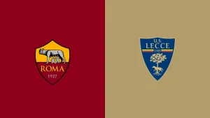 Team Logos of AS Roma vs Lecce