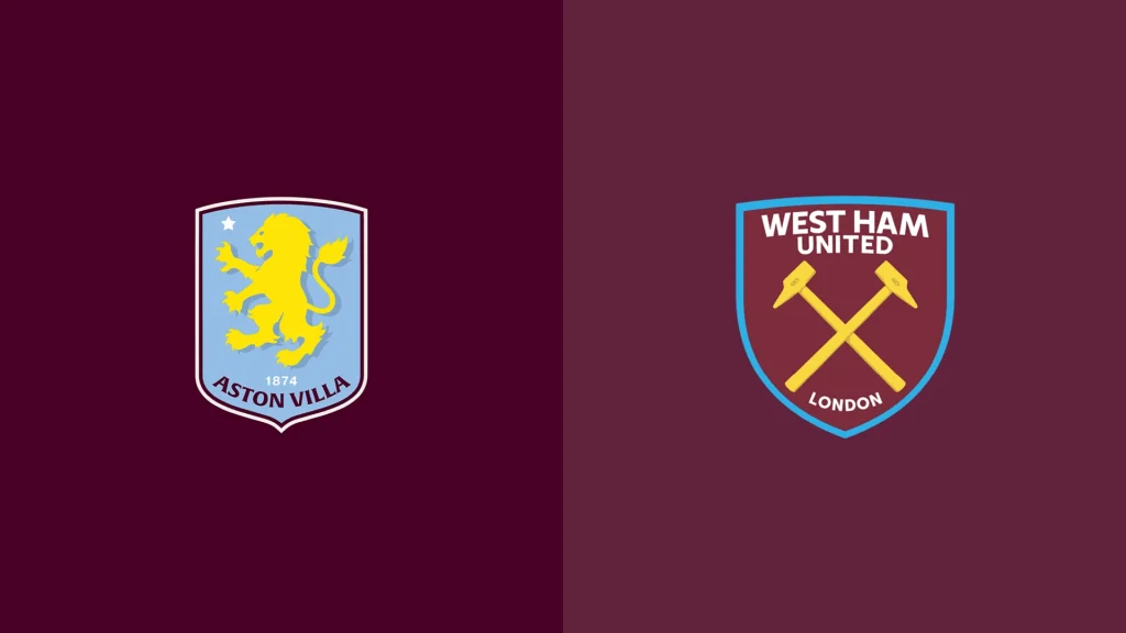 Team Logos of Aston Villa vs West Ham United