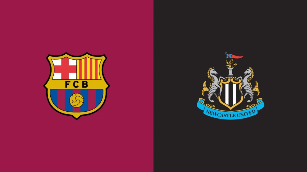 Team Logos of Barcelona vs Newcastle United