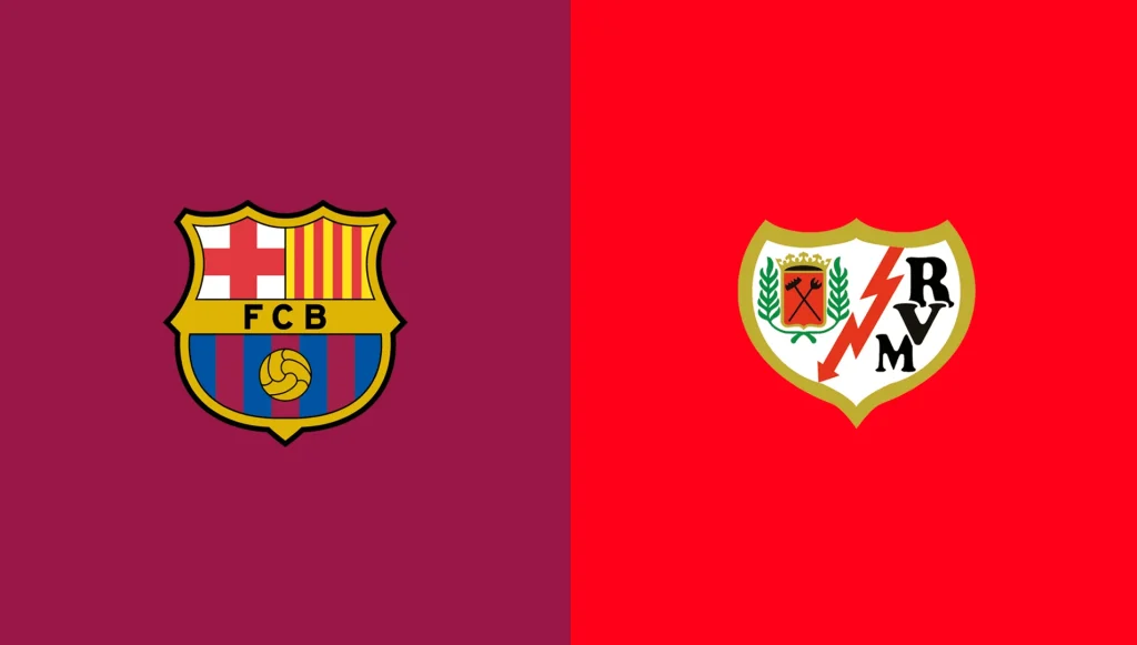 Team Logos of Barcelona vs Rayo Vallecano
