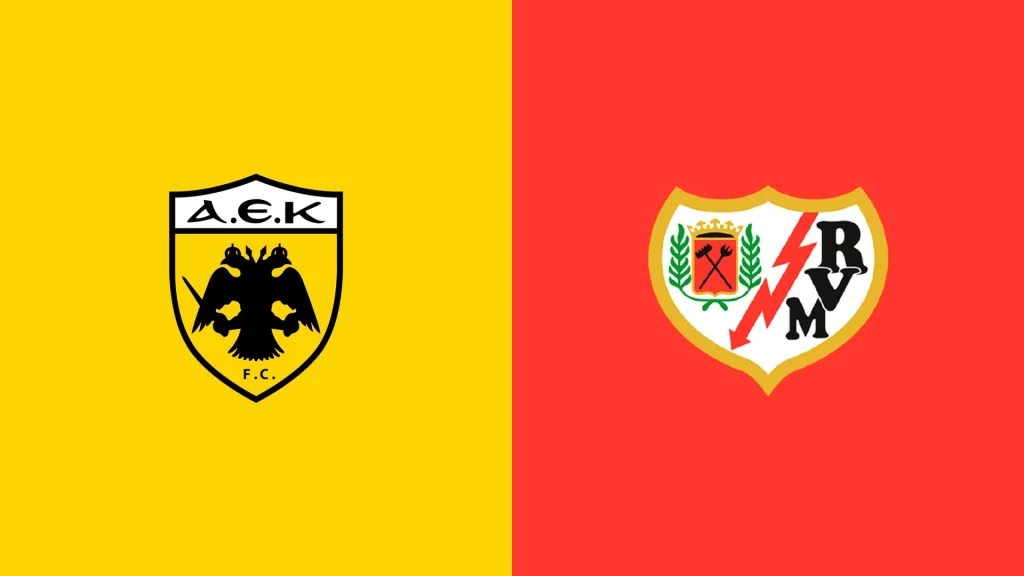 Team Logos of AEK Athens vs Rayo Vallecano