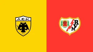 Team Logos of AEK Athens vs Rayo Vallecano