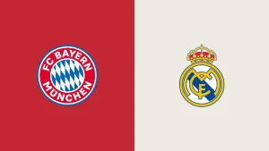 Team Logos of Bayern Munich vs Real Madrid