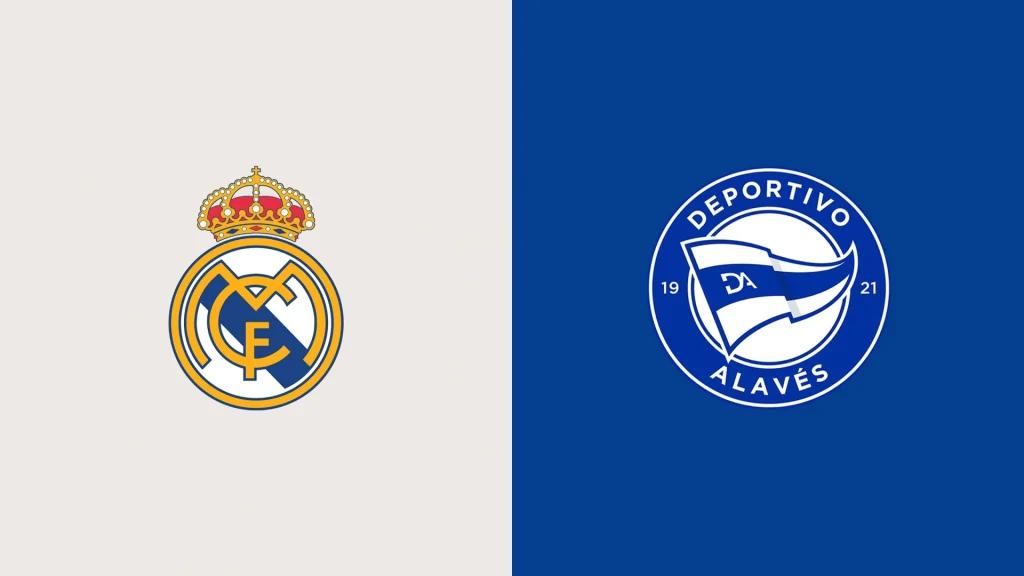 Team Logos of Real Madrid vs Alaves