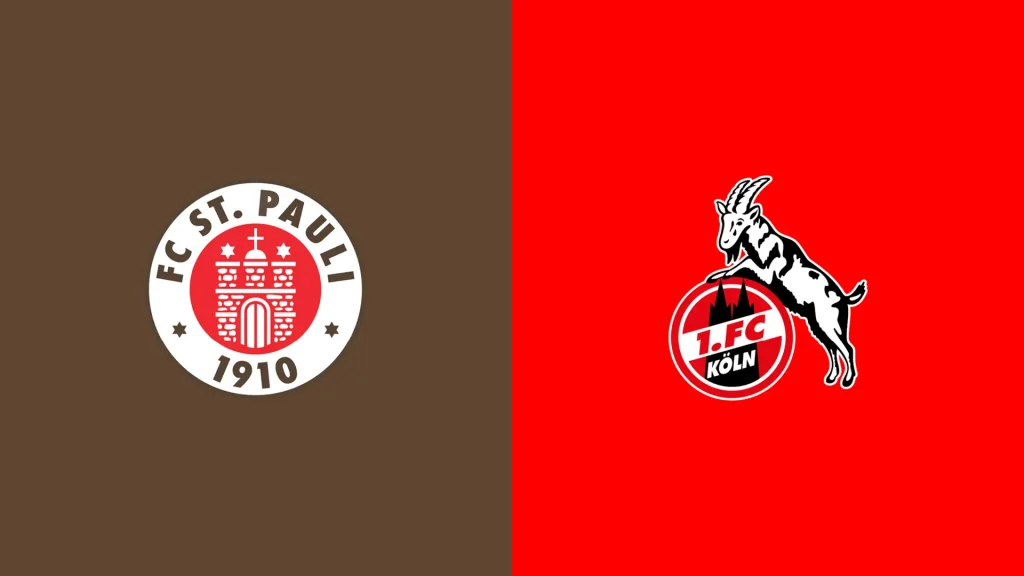 Team Logos of St. Pauli vs FC Koln
